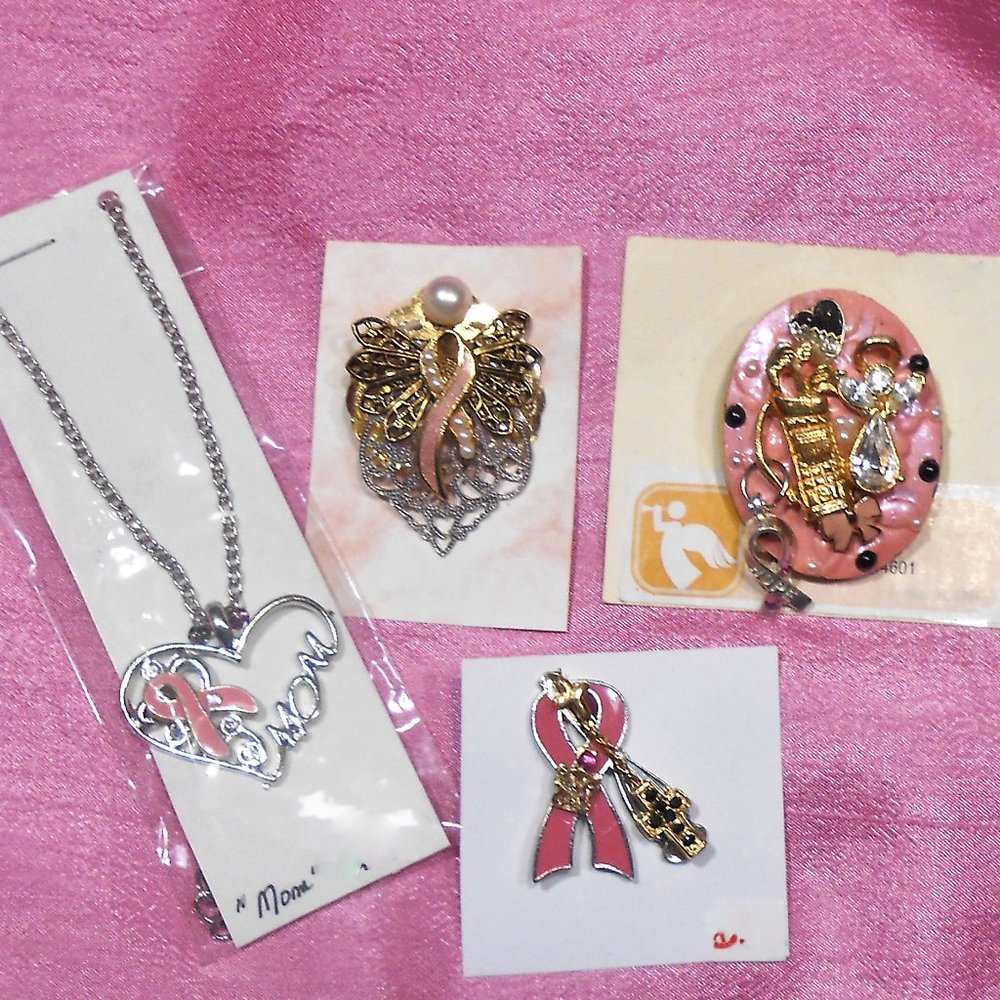 Avon Pink Awareness Ribbon & Crystal Sandal Brooch Modified (clone listing) - Picture 14 of 16